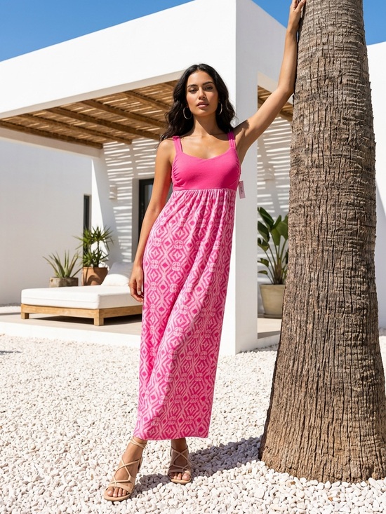 fresh produce Dresses & Skirts - FRESH PRODUCE PINK SUMMER BREEZE LIGHTWEIGHT RESORT STYLE DRESS SZ M
